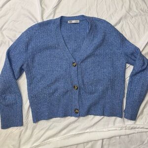 Zara Women's Soft Blue Cardigan